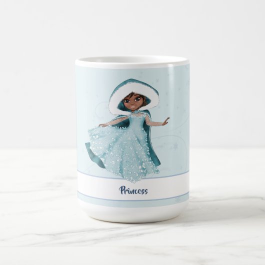 Kerstmis Prinses Betoverde Meisjes Sneeuwvlokken Koffiemok (Center)