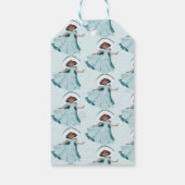 Kerstmis Prinses Donker Haar Winter Sneeuwvlokken Cadeaulabel (Achterkant)