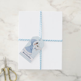 Kerstmis Prinses Uil Winter Sneeuwvlokken Cadeaulabel