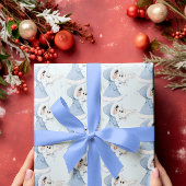 Kerstmis Prinses Uil Winter Sneeuwvlokken Cadeaupapier