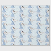 Kerstmis Prinses Uil Winter Sneeuwvlokken Cadeaupapier (Vlak)