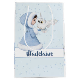 Kerstmis Prinses Uil Winter Sneeuwvlokken Medium Cadeauzakje