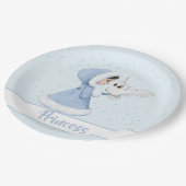 Kerstmis Prinses Uil Winter Sneeuwvlokken Papieren Bordje (Gekanteld)