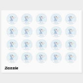Kerstmis Prinses Uil Winter Sneeuwvlokken Ronde Sticker (Vel)