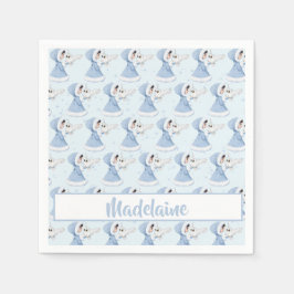 Kerstmis Prinses Uil Winter Sneeuwvlokken Servet