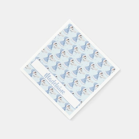 Kerstmis Prinses Uil Winter Sneeuwvlokken Servet (Hoek)