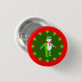 Kerstmis Protest Kikker Ronde Button 3,2 Cm (Voorkant /achterkant)