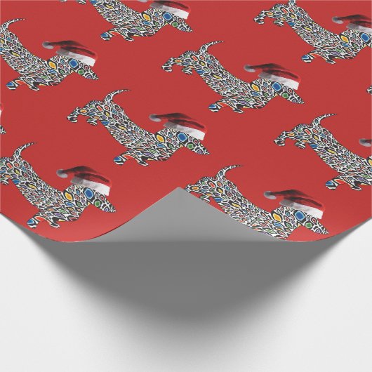 Kerstmis Psychedlic Dachshund Cadeaupapier (Hoek)