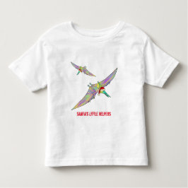 Kerstmis Pterodactyl Dinosaur Funny Santa Slogan Kinder Shirts