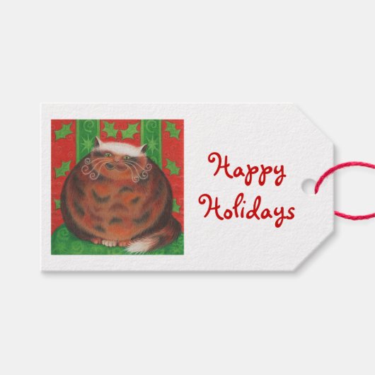 Kerstmis Pud Merry Prettige feestdagen cadeau labe Cadeaulabel (Voorkant (Horizontaal))