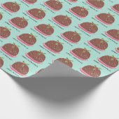 Kerstmis Pudding illustratie Cadeaupapier (Hoek)