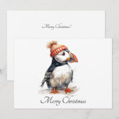 Kerstmis Puffin aanpasbaar Kaart (Voorkant / Achterkant)