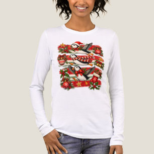 Kerstmis Puffin Festieve Vakantie Vogel Tri-Blend Shirt