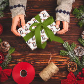 Kerstmis Puffin Kerstpatroon Cadeaupapier