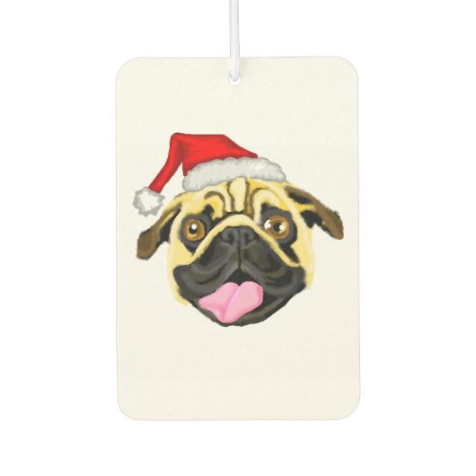 Kerstmis Pug-auto geurverfrisser Luchtverfrisser (Voorkant)
