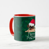 Kerstmis Pug Combo Mok (Voorkant links)