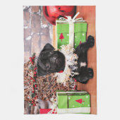 Kerstmis - Pug - Daisy Mae Theedoek (Verticaal)