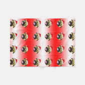 Kerstmis Pug fleece deken (Voorkant (Horizontaal))