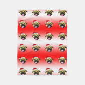 Kerstmis Pug fleece deken (Voorkant)