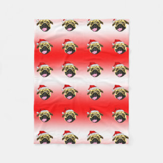 Kerstmis Pug fleece deken