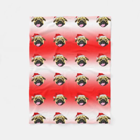 Kerstmis Pug fleece deken (Voorkant)