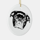 Kerstmis Pug Geest Charme Keramisch Ornament (Rechts)