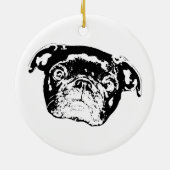 Kerstmis Pug Geest Charme Keramisch Ornament (Achterkant)