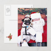 Kerstmis - Pug - Harvey Feestdagenkaart (Voorkant / Achterkant)