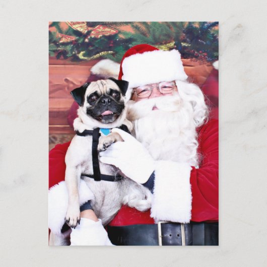Kerstmis - Pug - Harvey Feestdagenkaart (Voorkant)