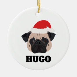 Kerstmis Pug Keramisch Ornament