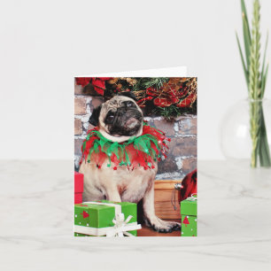 Kerstmis - Pug - Lily Lou Feestdagen Kaart