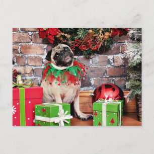 Kerstmis - Pug - Lily Lou Feestdagenkaart