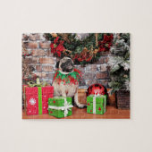 Kerstmis - Pug - Lily Lou Legpuzzel (Horizontaal)