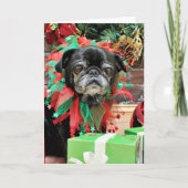 Kerstmis - Pug - Michaelis Feestdagen Kaart (Voorkant)