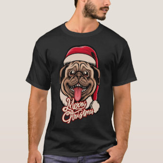Kerstmis PUG Prettig kerstfeest , idee voor Pug ei T-shirt