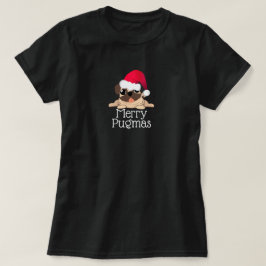 Kerstmis Pug Pug Hond T-Shirt