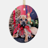 Kerstmis - Puggle - Gus Keramisch Ornament (Rechts)
