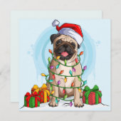 Kerstmis Pugs Kerstkaart (Voorkant / Achterkant)