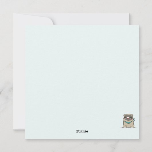 Kerstmis Pugs Kerstkaart (Achterkant)