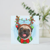 Kerstmis Pugs Kerstkaart (Staand voorkant)