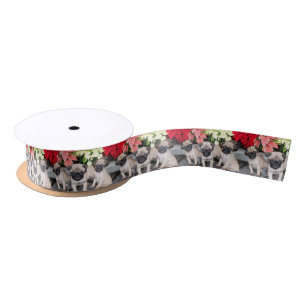 Kerstmis puppies Satin Ribbon Satijnen Lint