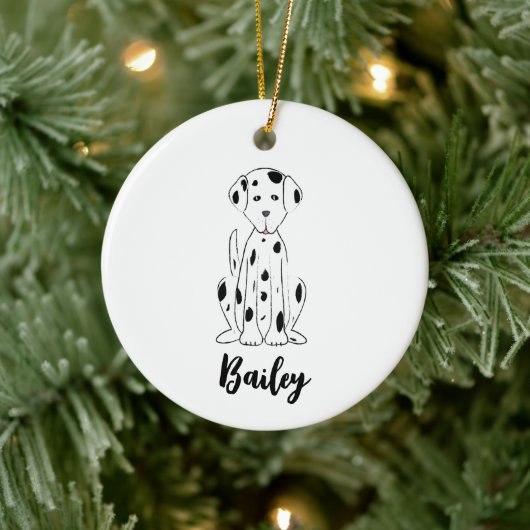 Kerstmis Puppy Dog Dalmatian Holiday Keramisch Ornament (Boom)