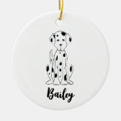 Kerstmis Puppy Dog Dalmatian Holiday Keramisch Ornament (Voorkant)