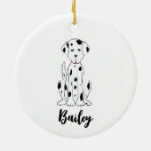 Kerstmis Puppy Dog Dalmatian Holiday Keramisch Ornament (Achterkant)