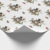 Kerstmis Puppy Dog Elegant Seamless Patroon Cadeaupapier (Hoek)