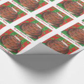 Kerstmis: "Purrfect Kerstmis" wit Cadeaupapier (Hoek)