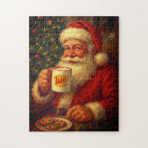 Kerstmis-puzzel met vintage Sinterklaas