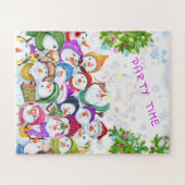 Kerstmis: Puzzle Gift Happy Snowmans Legpuzzel (Horizontaal)