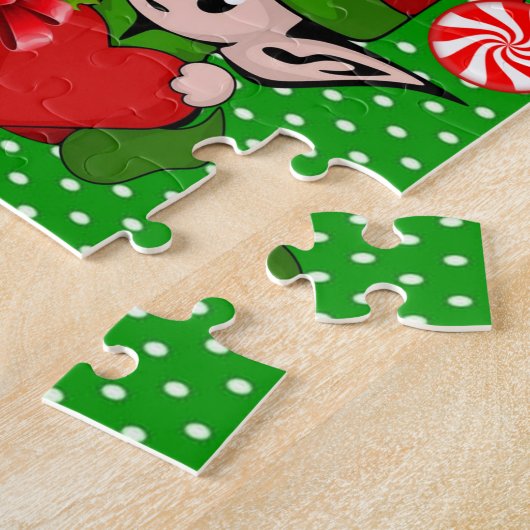 Kerstmis Puzzle Snowman Elf Legpuzzel (Zijkant)