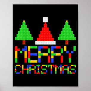 Kerstmis Pyjama Blokken Bouw Liefhebbers Jongen Poster